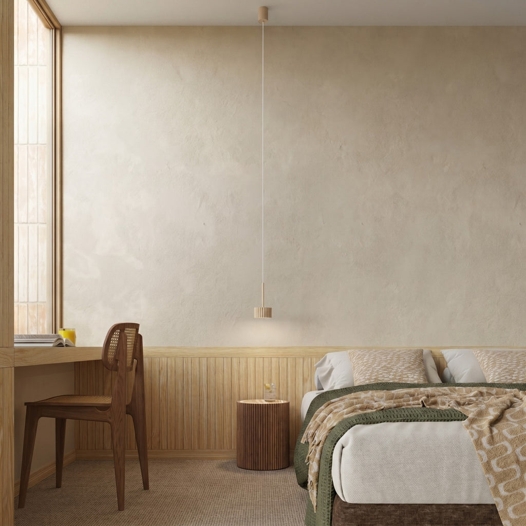 Suspension Aura 1 lumière aluminium beige GX53 de face