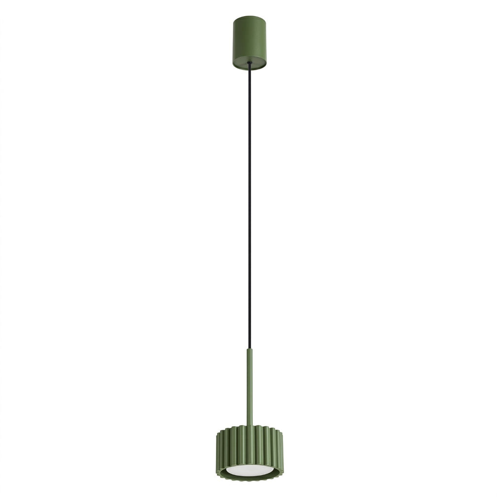 Suspension Aura 1 lumière aluminium vert olive GX53