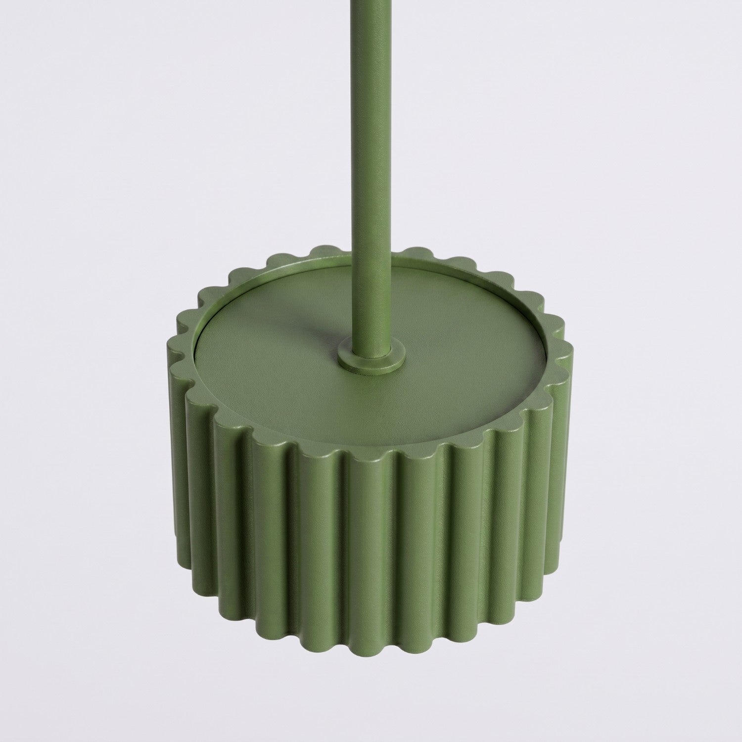 Suspension Aura 1 lumière aluminium vert olive GX53 vue rapprochée