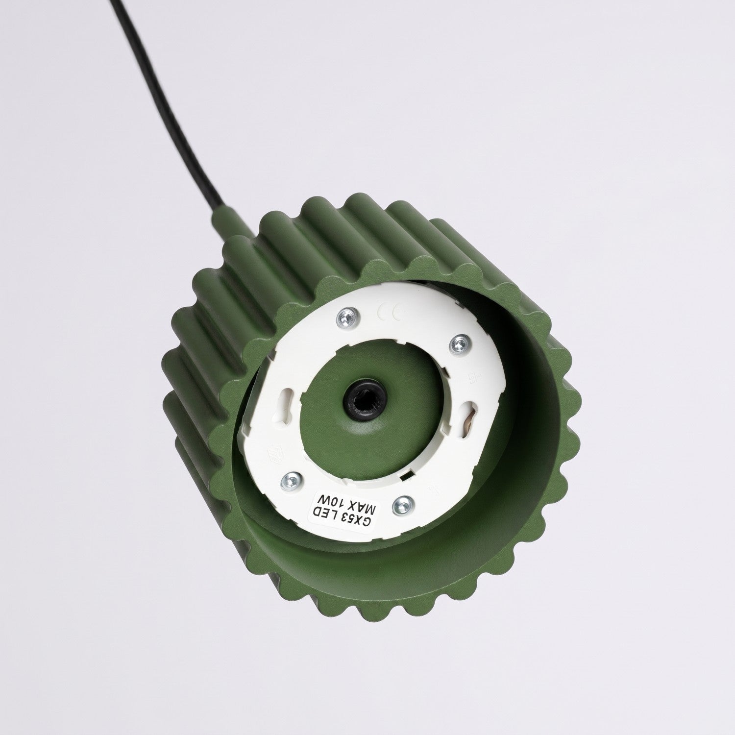 Suspension Aura 1 lumière aluminium vert olive GX53 ambiance
