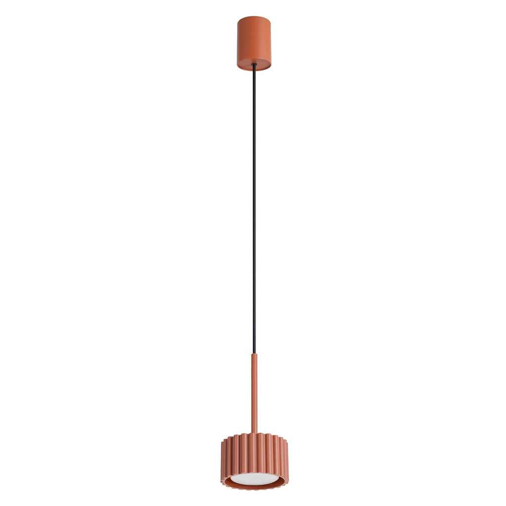 Suspension Aura 1 lumière aluminium rouge ocre GX53