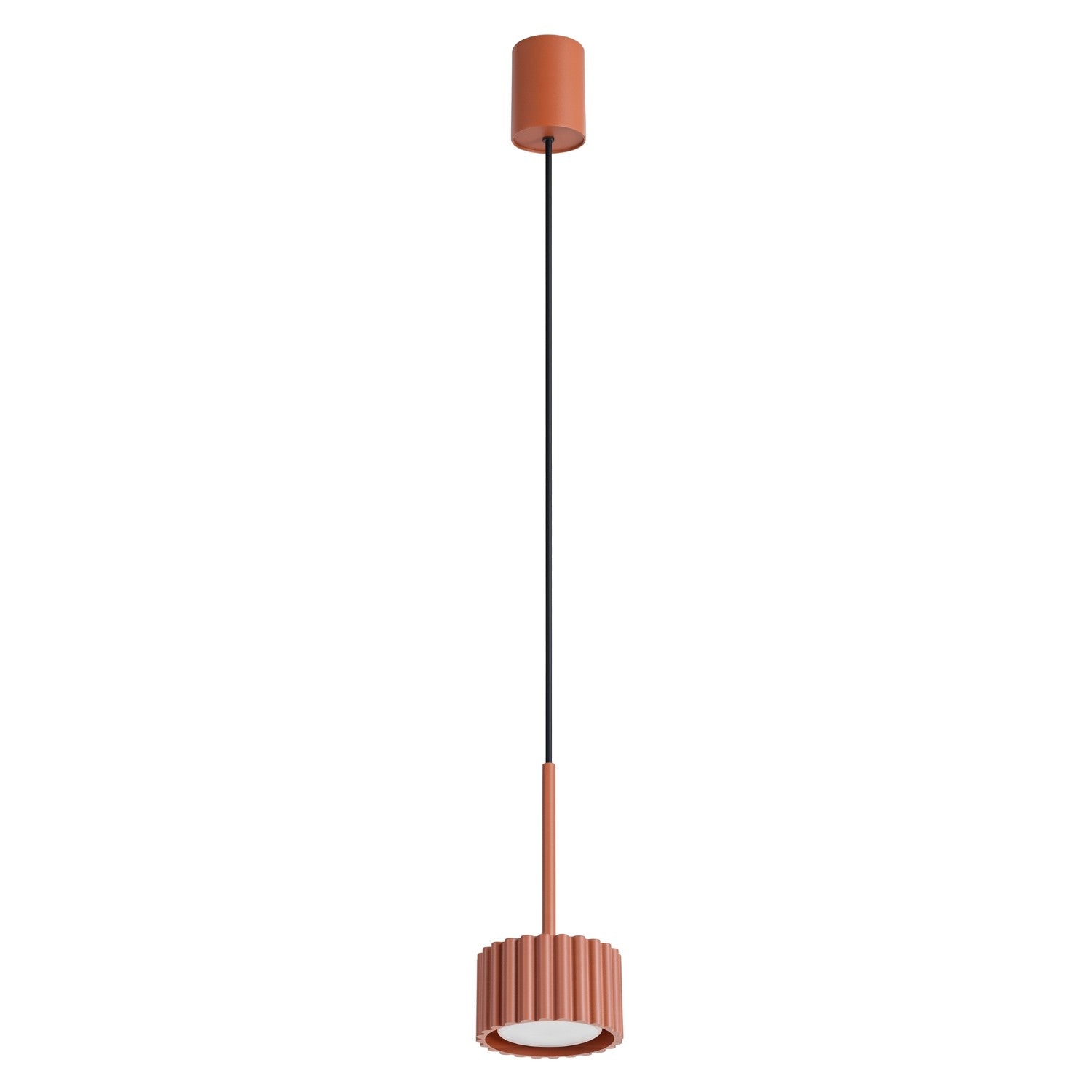 Suspension Aura 1 lumière aluminium rouge ocre GX53