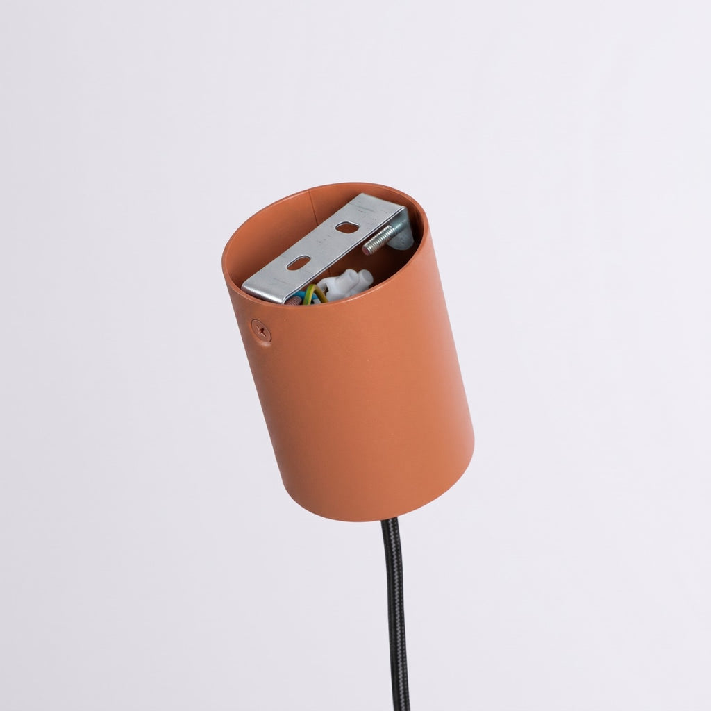 Suspension Aura 1 lumière aluminium rouge ocre GX53 vue de dessous