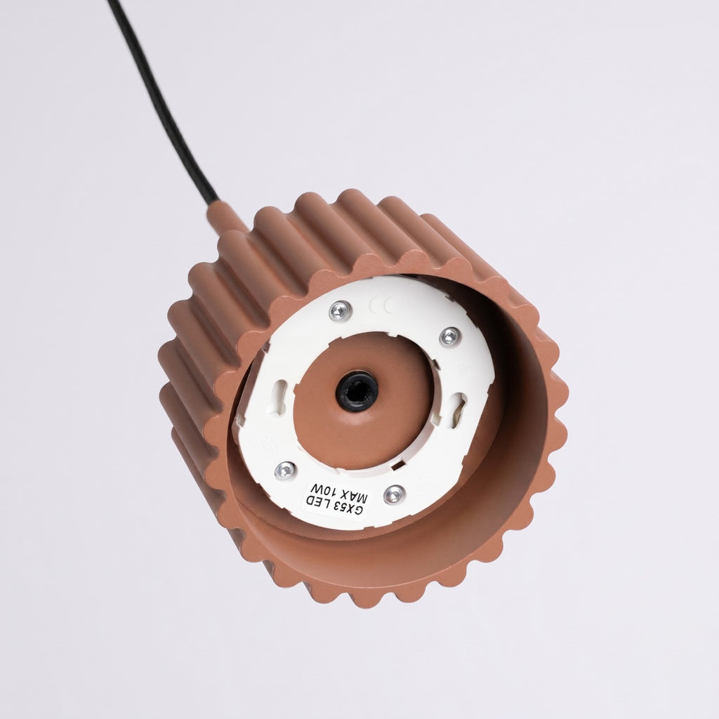 Suspension Aura 1 lumière aluminium mocca GX53 ambiance