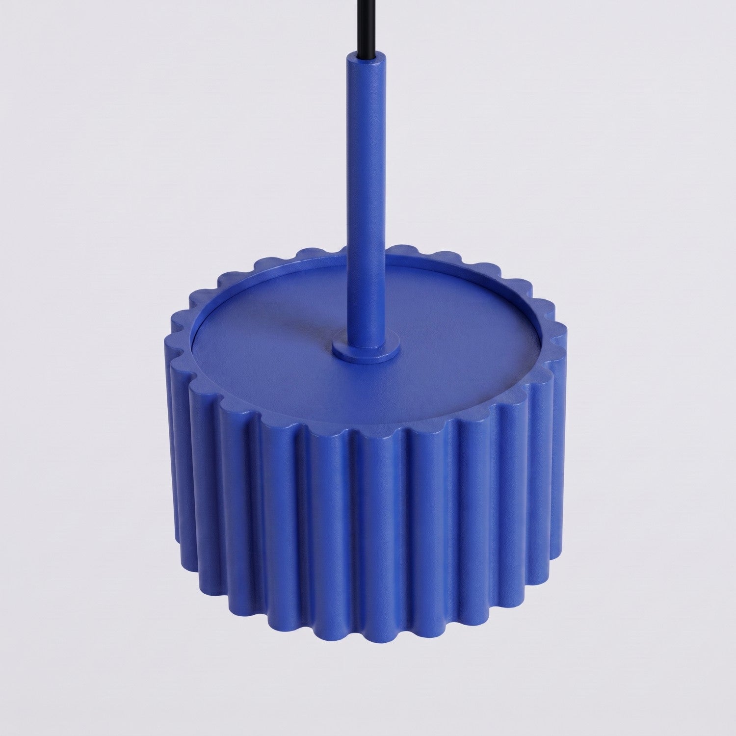 Suspension Aura 1 lumière aluminium outremer GX53 vue rapprochée