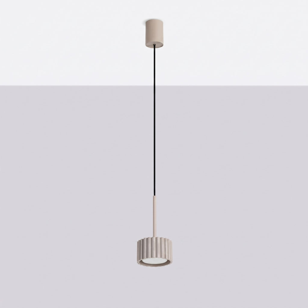 Suspension Aura 1 lumière aluminium taupe GX53 vue de profil