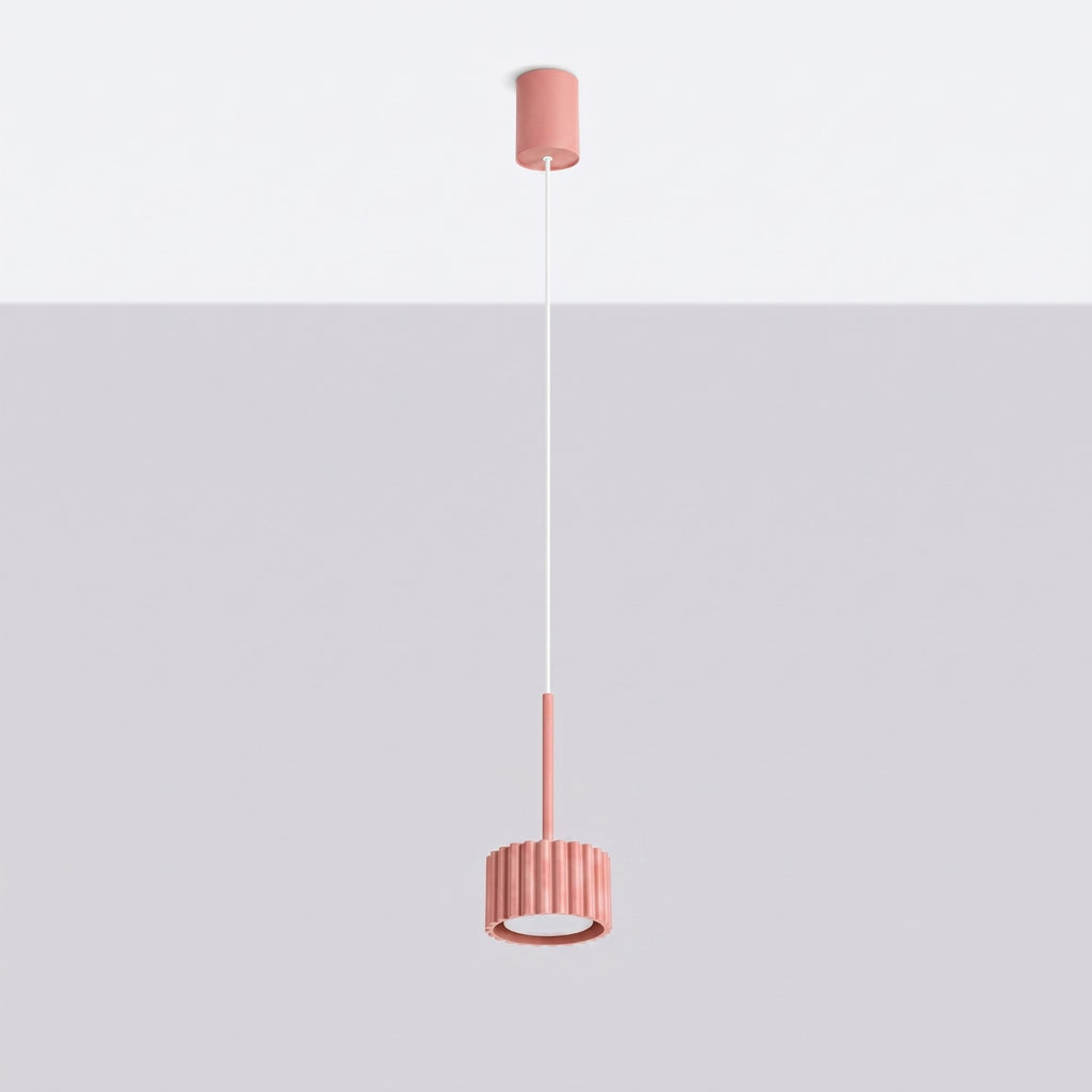Suspension Aura 1 lumière aluminium pêche GX53 vue de profil
