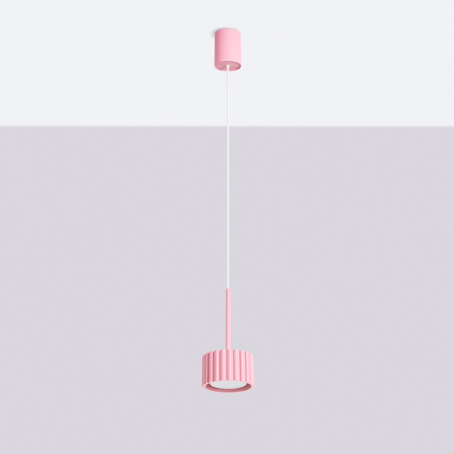 Suspension Aura 1 lumière aluminium rose GX53 vue de profil