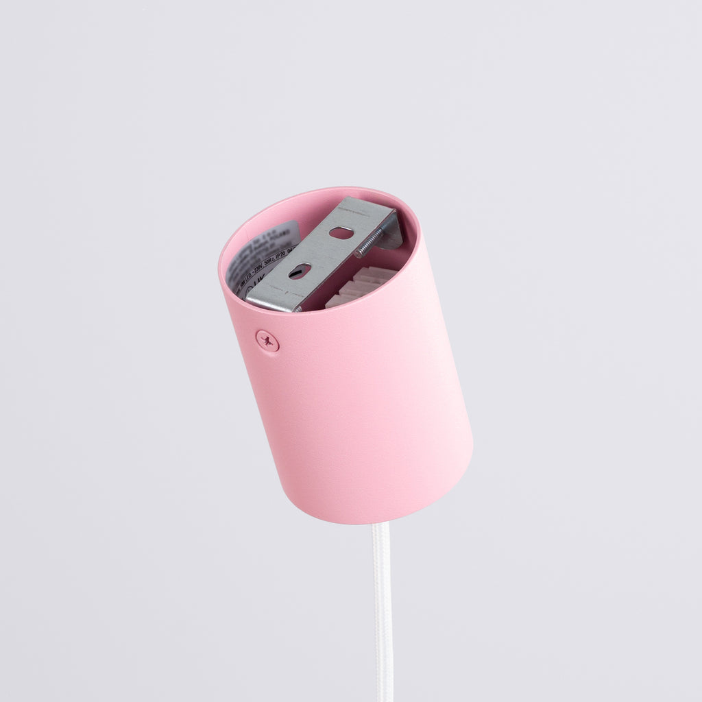 Suspension Aura 1 lumière aluminium rose GX53 vue de dessous