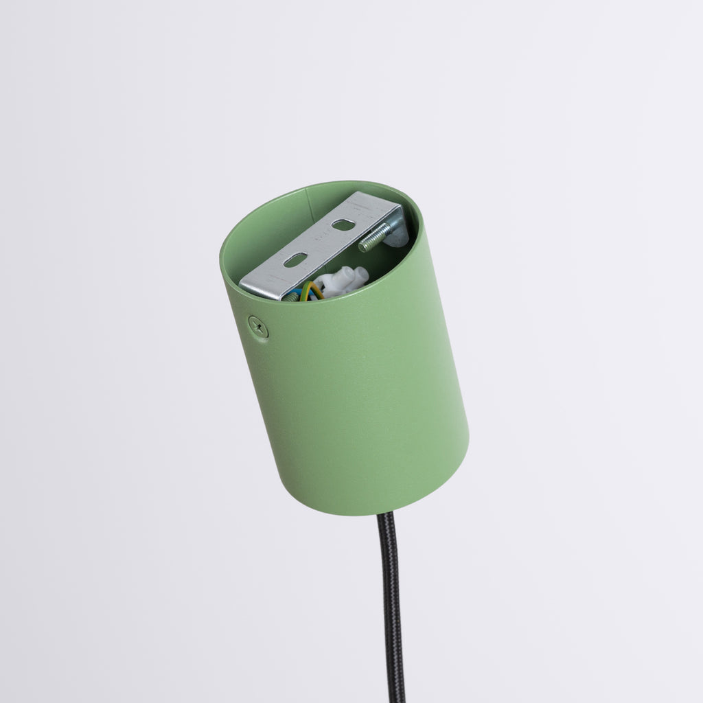 Suspension Aura 1 lumière aluminium vert sauge GX53 vue de dessous