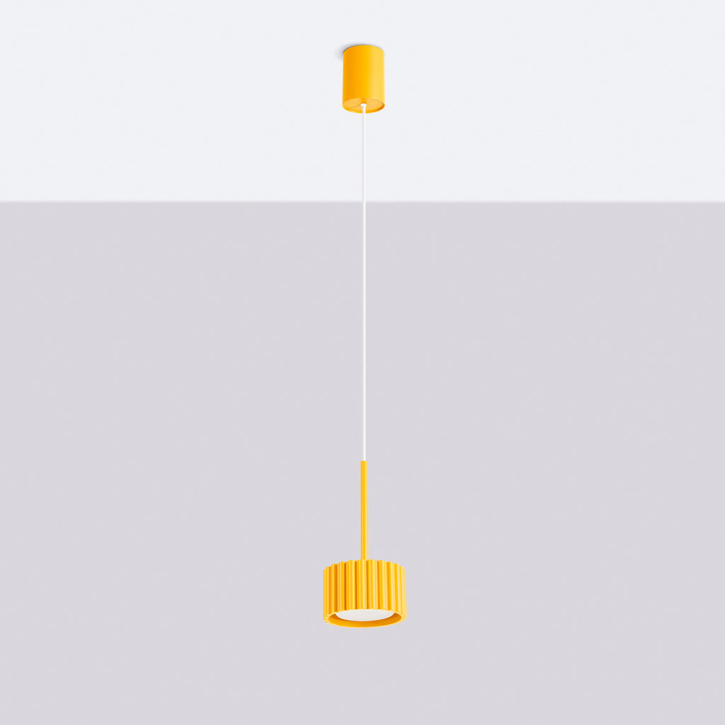 Suspension Aura 1 lumière aluminium jaune GX53 vue de profil