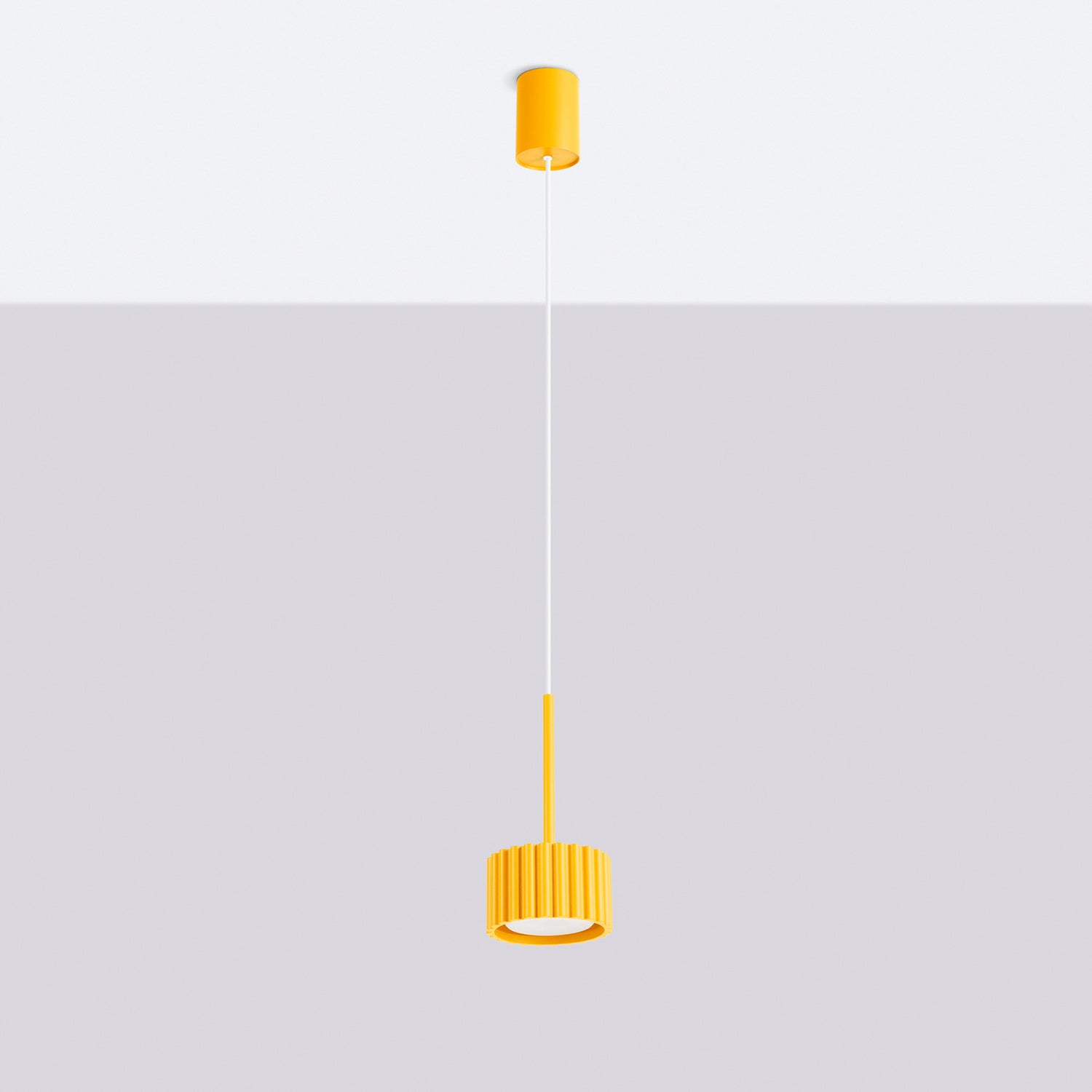 Suspension Aura 1 lumière aluminium jaune GX53 vue de profil