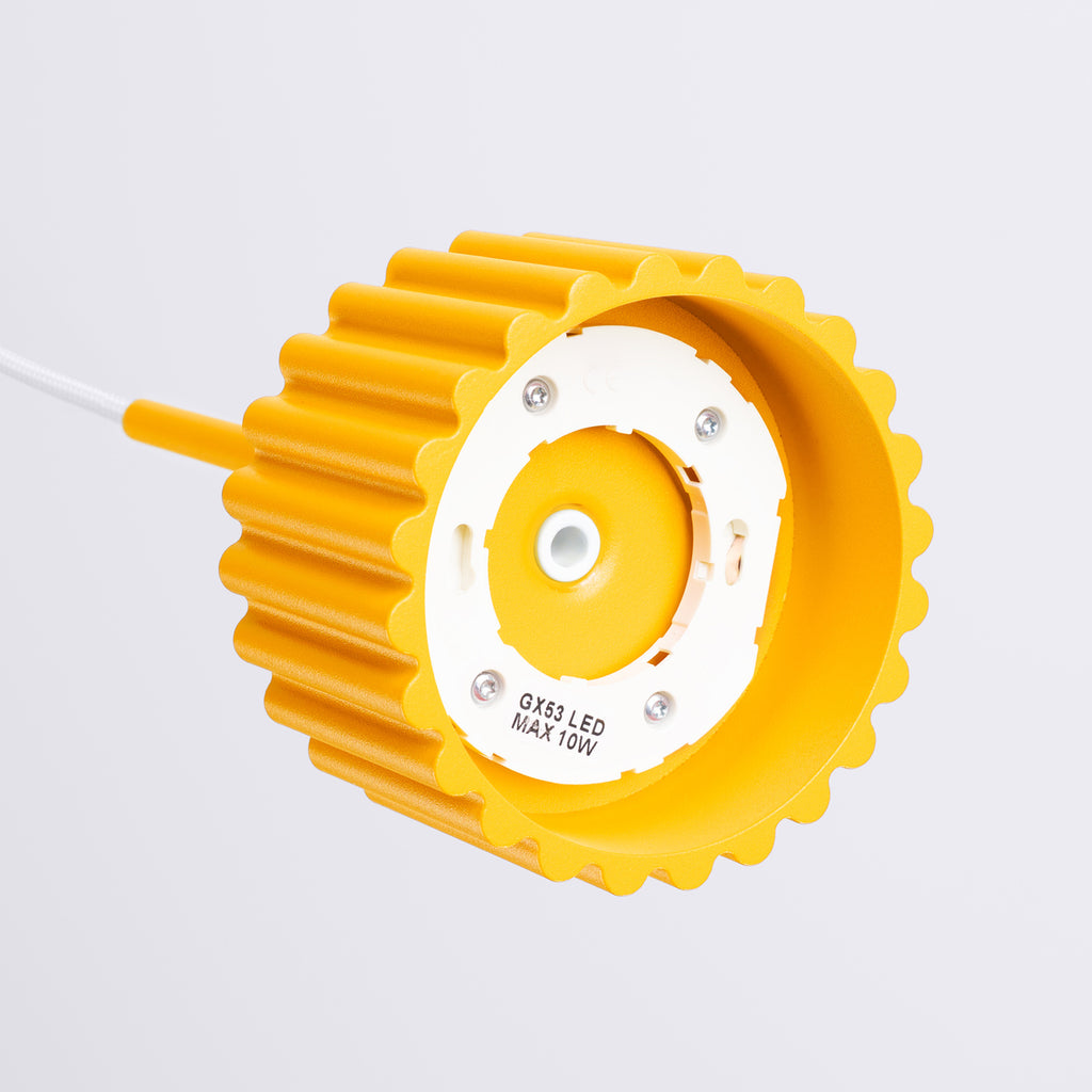 Suspension Aura 1 lumière aluminium jaune GX53 ambiance