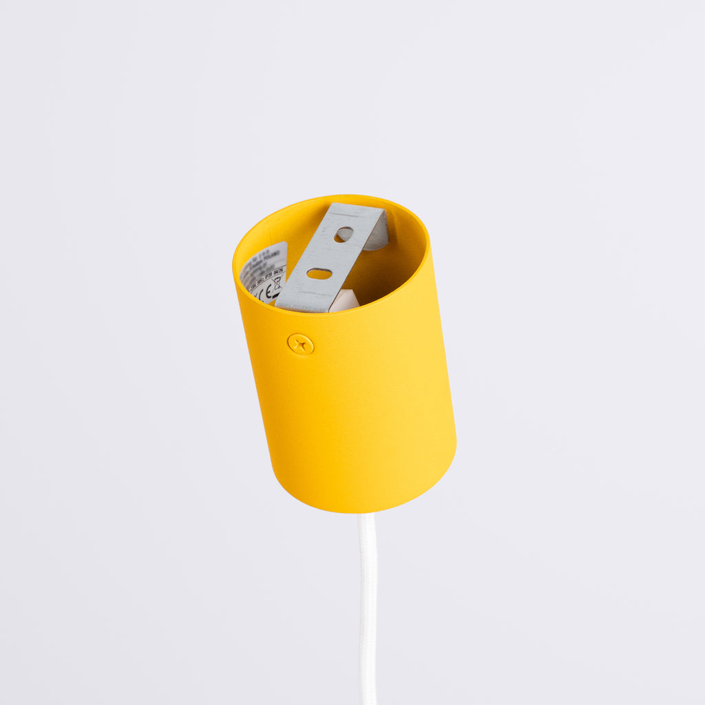 Suspension Aura 1 lumière aluminium jaune GX53 vue de dessous
