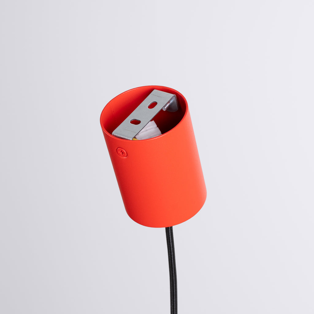 Suspension Aura 1 lumière aluminium rouge GX53 vue de dessous