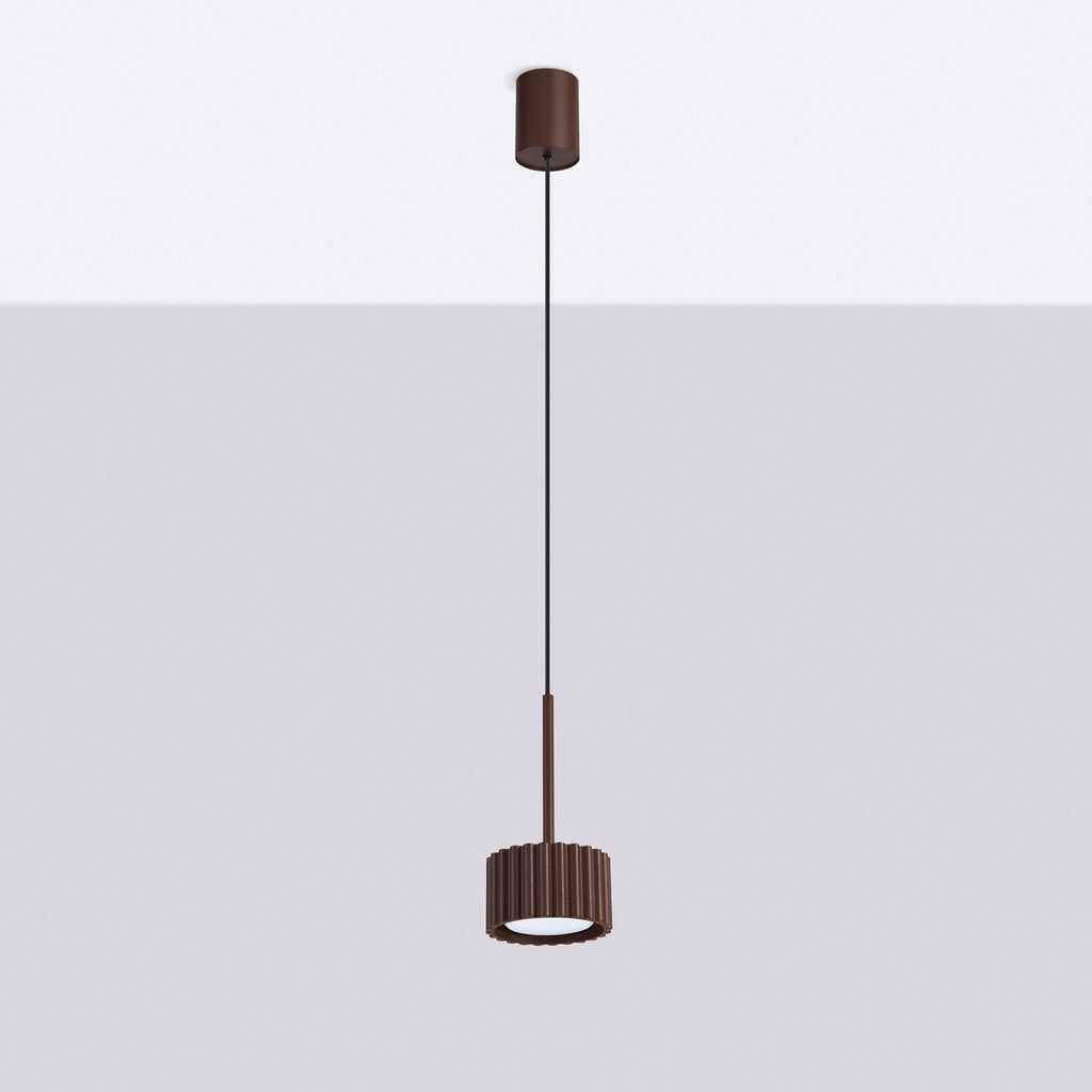 Suspension Aura 1 lumière aluminium brun GX53 vue de profil
