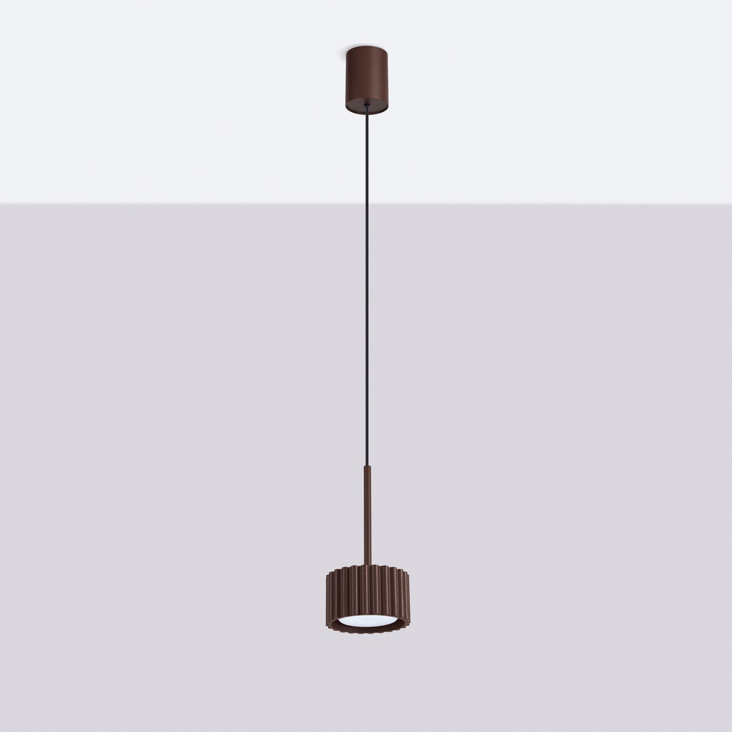 Suspension Aura 1 lumière aluminium brun GX53 vue de profil
