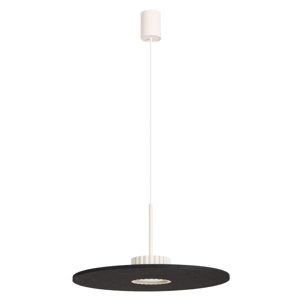 Suspension Ovo disque feutre beige et noir GX53