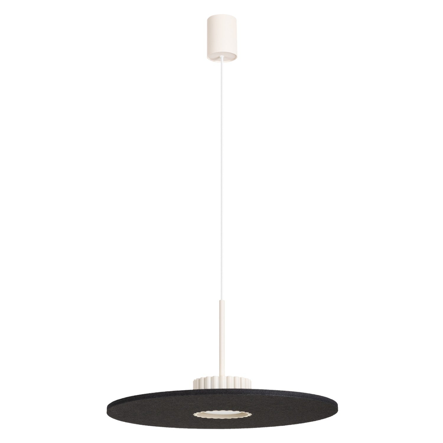 Suspension Ovo disque feutre beige et noir GX53