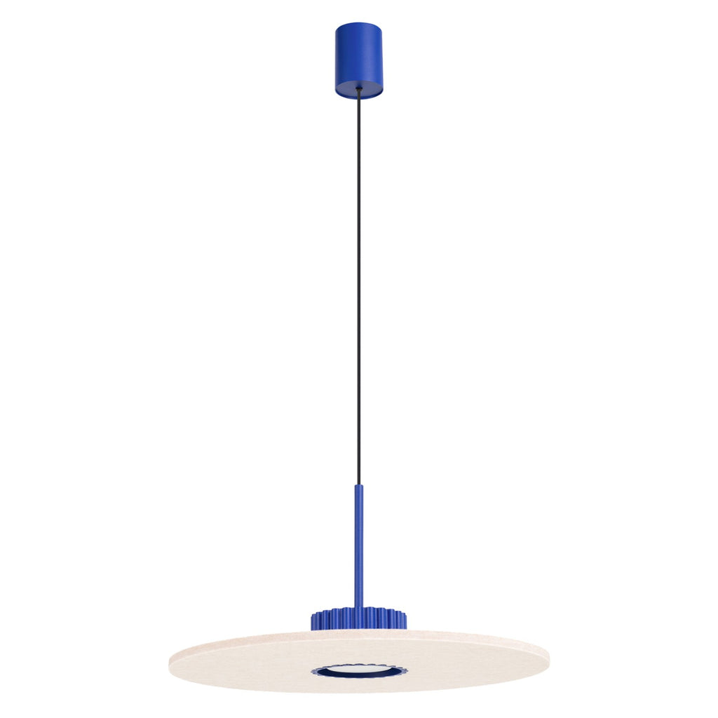 Suspension Ovo disque feutre bleu outremer et beige GX53
