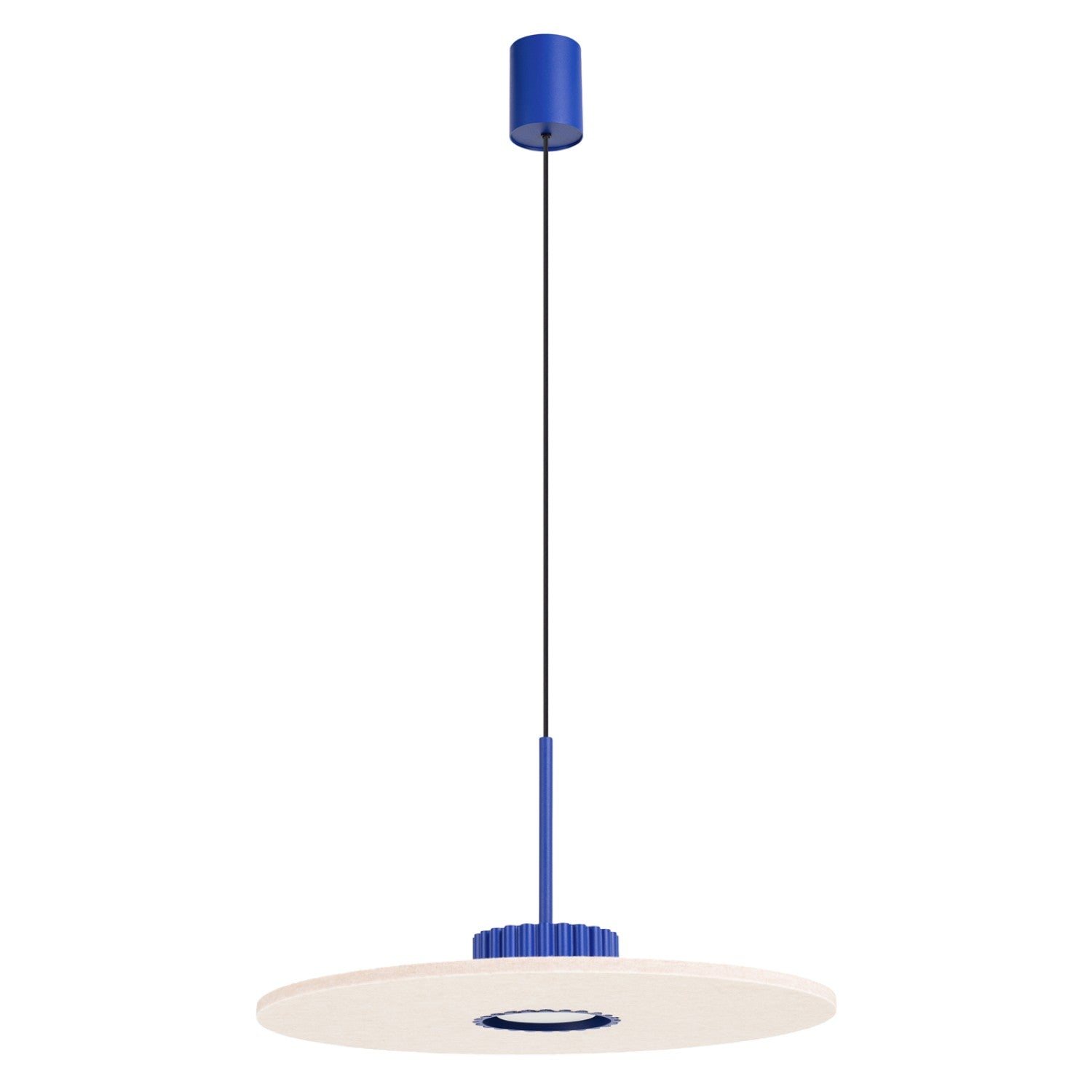 Suspension Ovo disque feutre bleu outremer et beige GX53