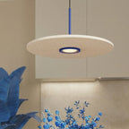 Suspension Ovo disque feutre bleu outremer et beige GX53 en situation