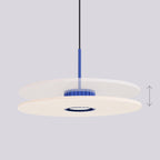 Suspension Ovo disque feutre bleu outremer et beige GX53 vue de dessous