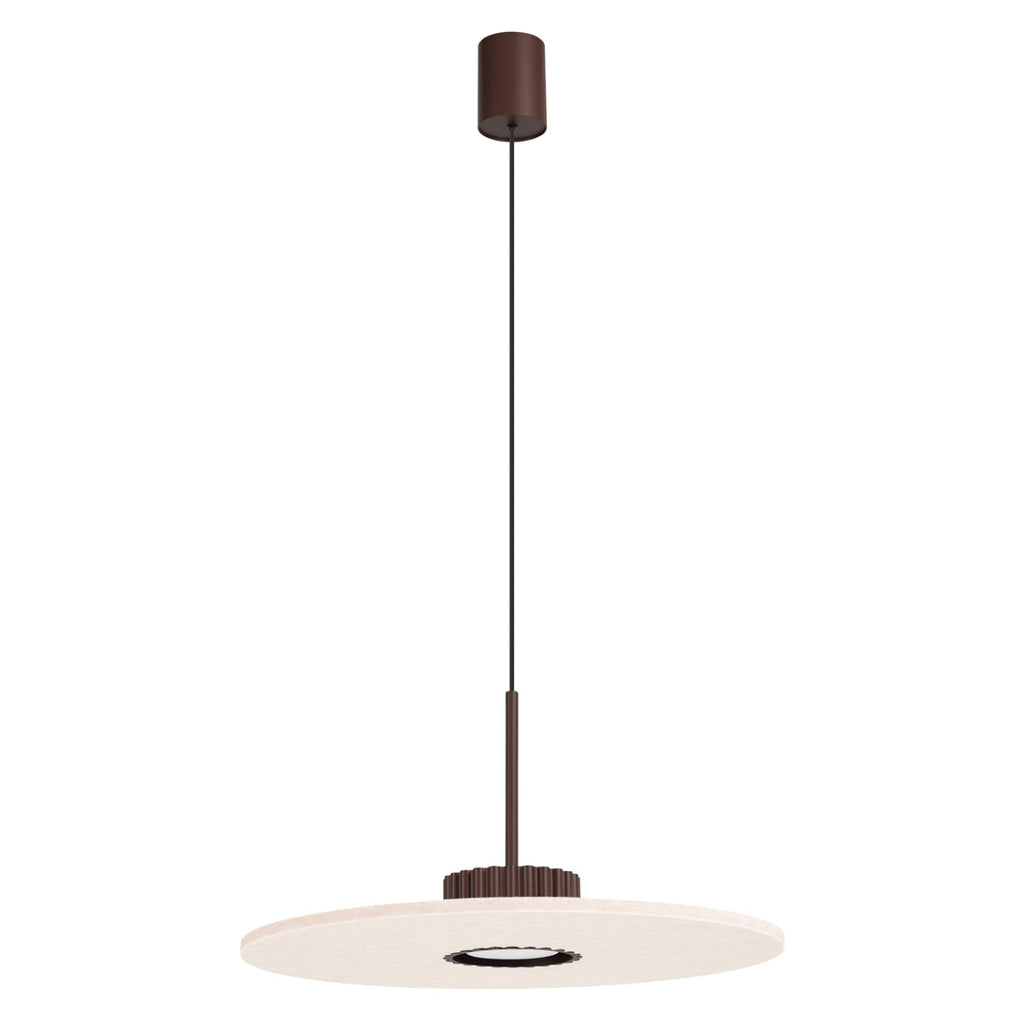 Suspension Ovo disque feutre brun et beige GX53