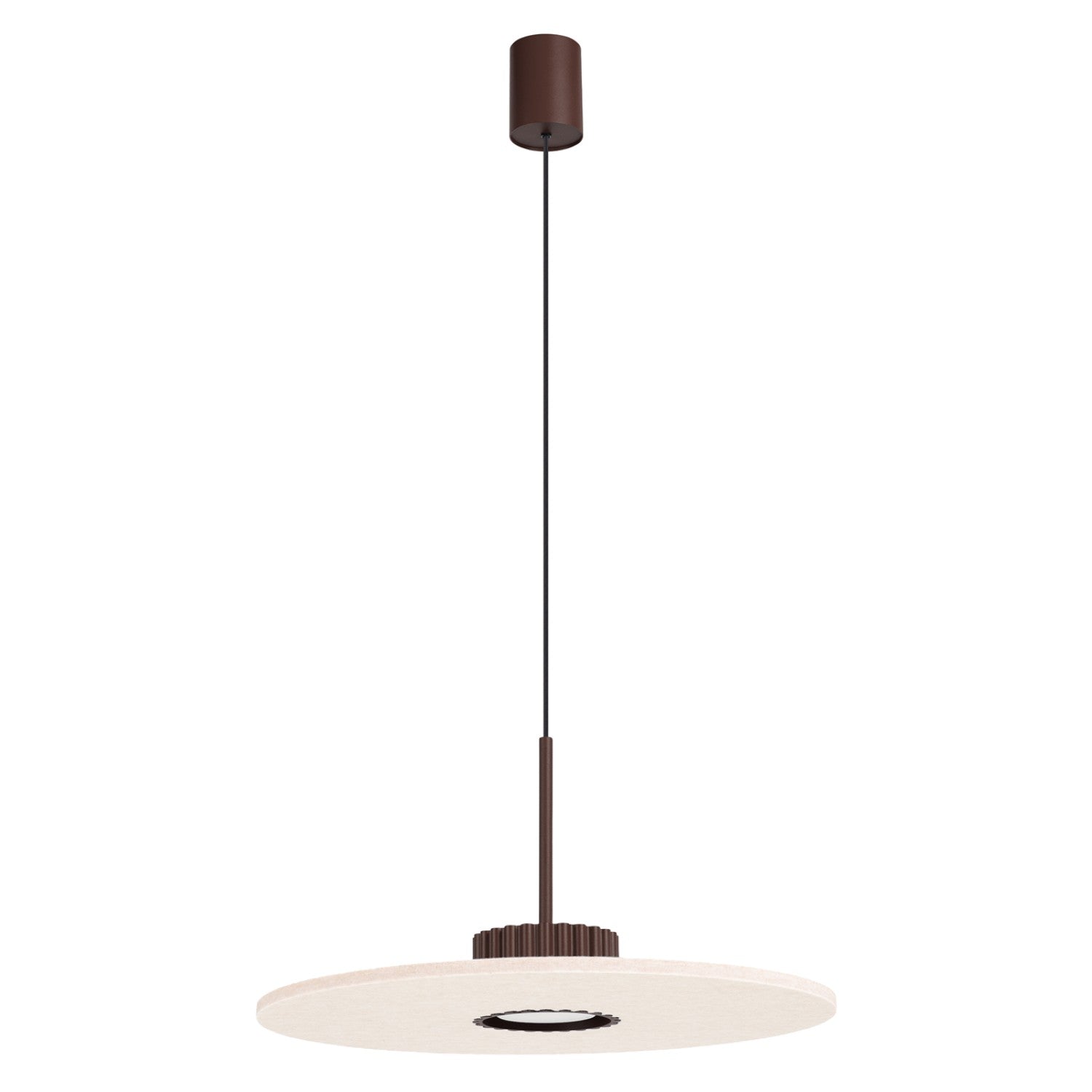 Suspension Ovo disque feutre brun et beige GX53