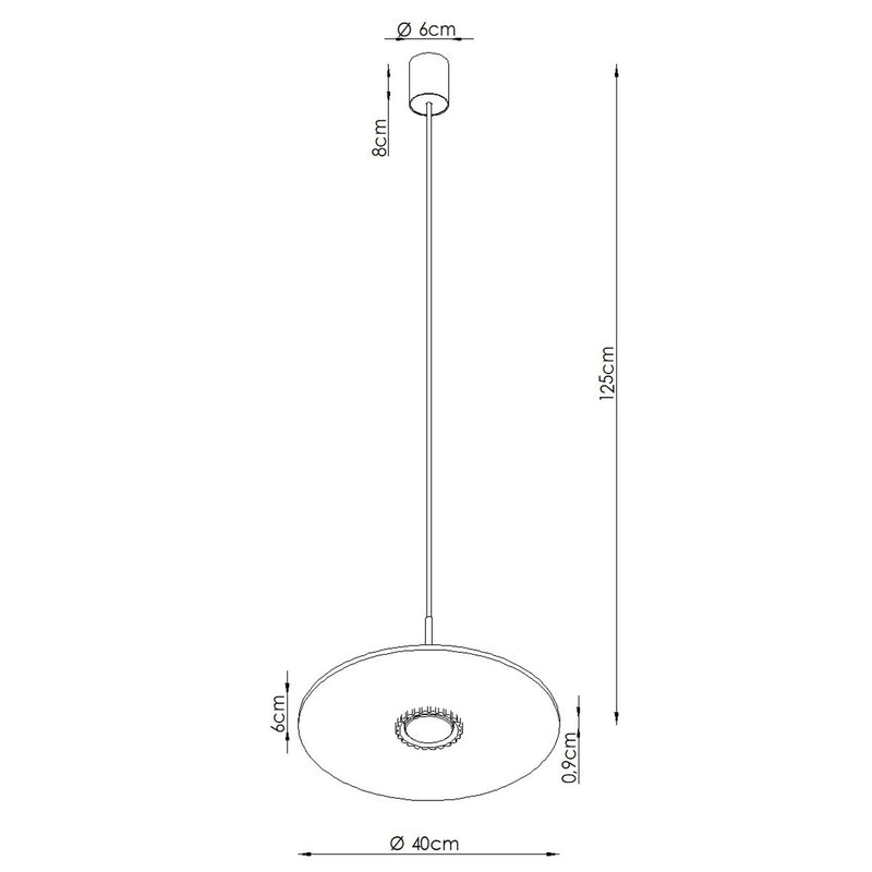 Dimensions Suspension Ovo disque feutre brun et beige GX53