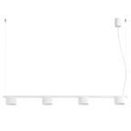 Lustre Aura rampe 4 tambours aluminium blanc GX53