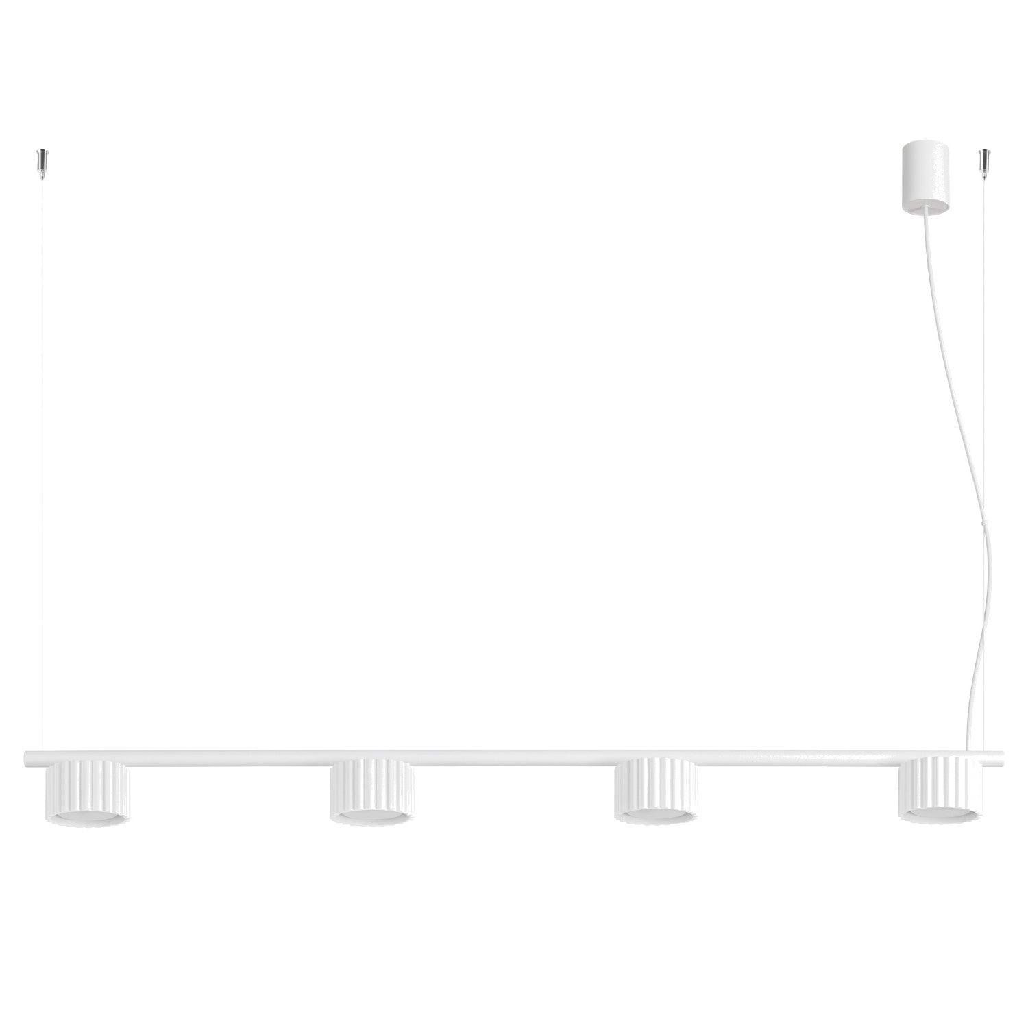 Lustre Aura rampe 4 tambours aluminium blanc GX53