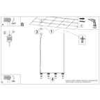 Lustre Aura rampe 4 tambours aluminium blanc GX53 de face