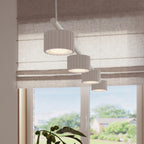 Lustre Aura rampe 4 tambours aluminium blanc GX53 en situation