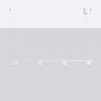 Lustre Aura rampe 4 tambours aluminium blanc GX53 vue de profil