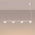 Lustre Aura rampe 4 tambours aluminium blanc GX53 vue de trois quarts