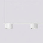 Lustre Aura rampe 4 tambours aluminium blanc GX53 en situation