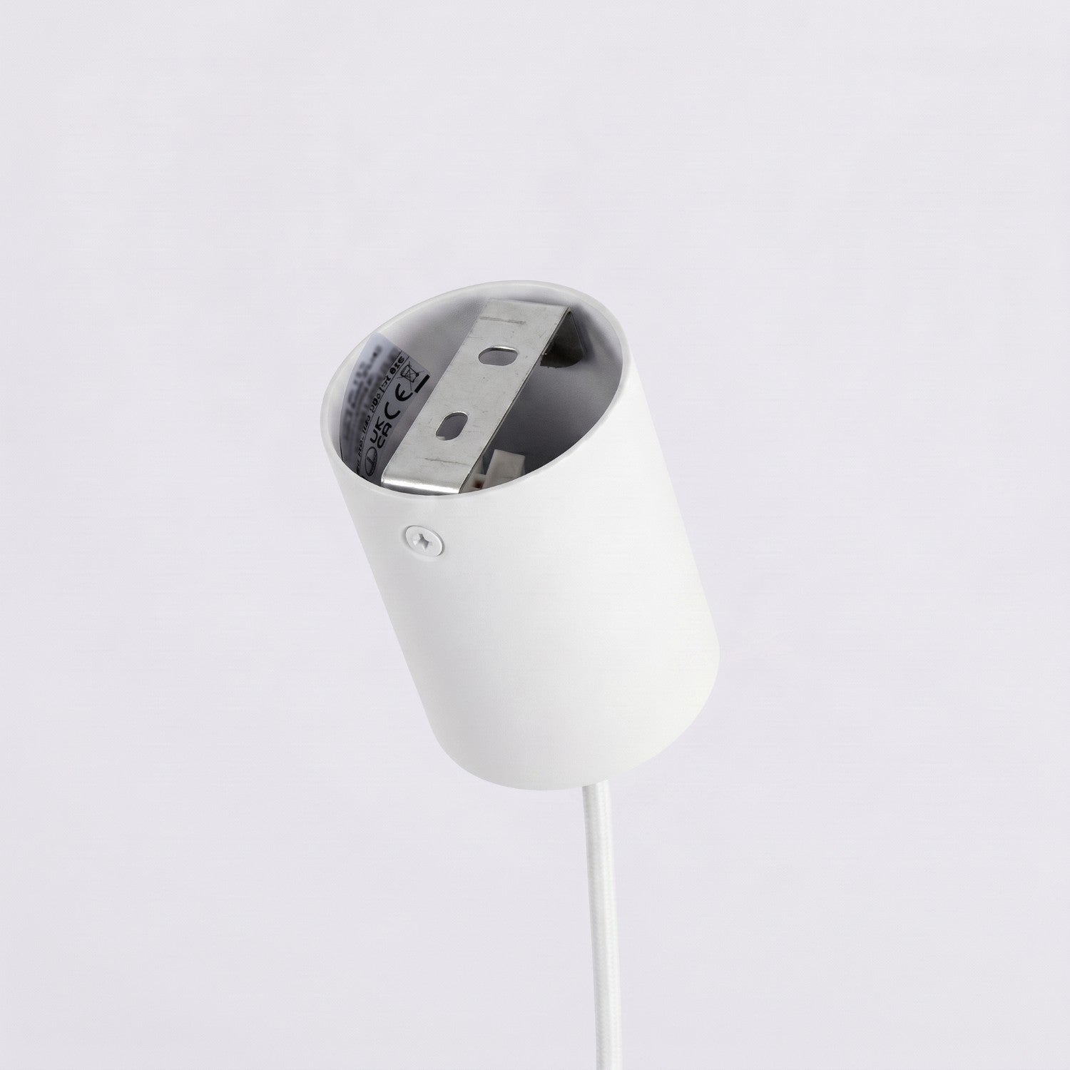 Lustre Aura rampe 4 tambours aluminium blanc GX53 vue de dessous