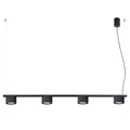 Lustre Aura rampe 4 tambours aluminium noir GX53
