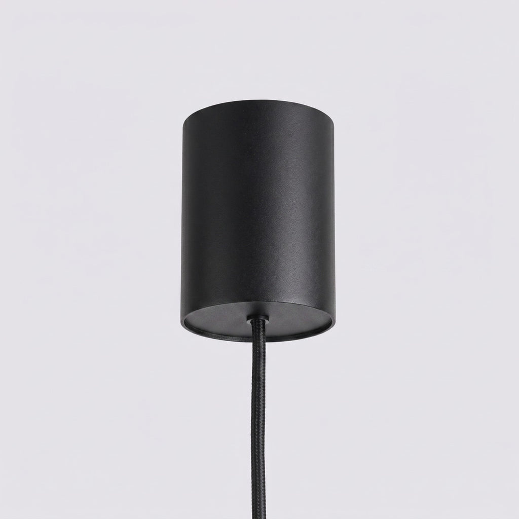 Lustre Aura rampe 4 tambours aluminium noir GX53 détail