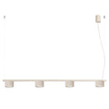 Lustre Aura rampe 4 tambours aluminium beige GX53