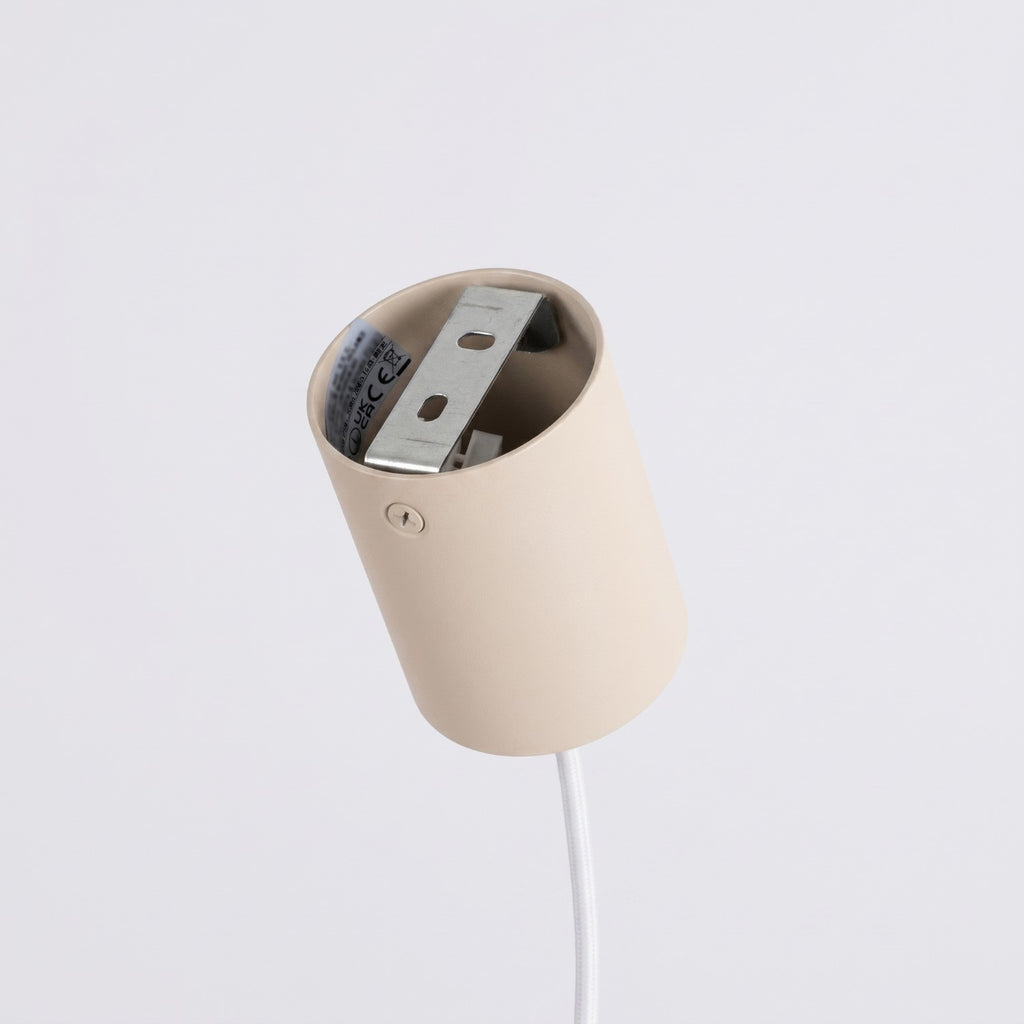 Lustre Aura rampe 4 tambours aluminium beige GX53 vue de dessous
