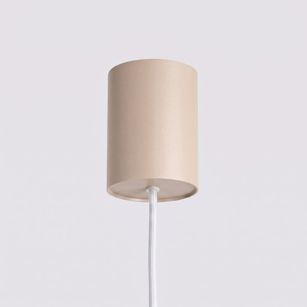 Lustre Aura rampe 4 tambours aluminium beige GX53 détail