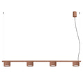 Lustre Aura rampe 4 tambours aluminium mocca GX53