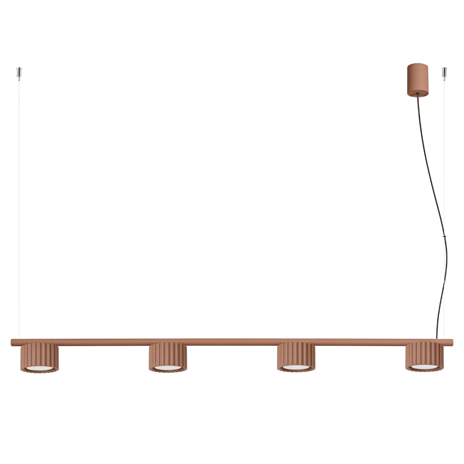 Lustre Aura rampe 4 tambours aluminium mocca GX53