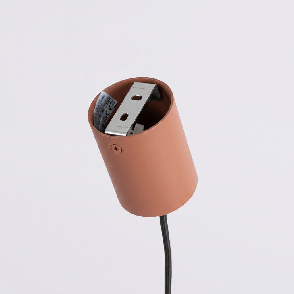 Lustre Aura rampe 4 tambours aluminium mocca GX53 vue de dessous