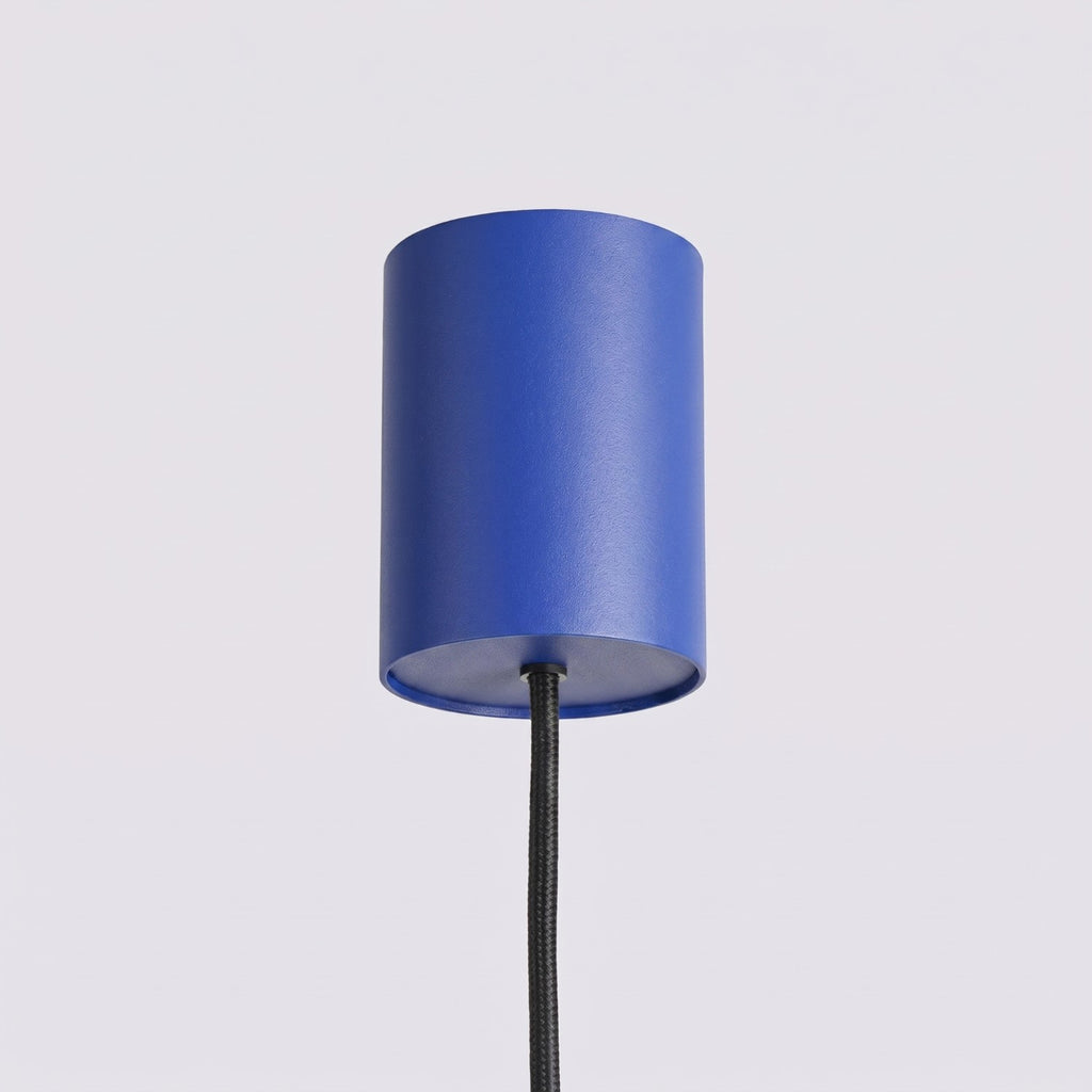 Lustre Aura rampe 4 tambours aluminium outremer GX53 détail