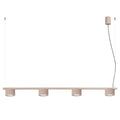 Lustre Aura rampe 4 tambours aluminium taupe GX53