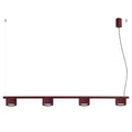 Lustre Aura rampe 4 tambours aluminium bordeaux GX53