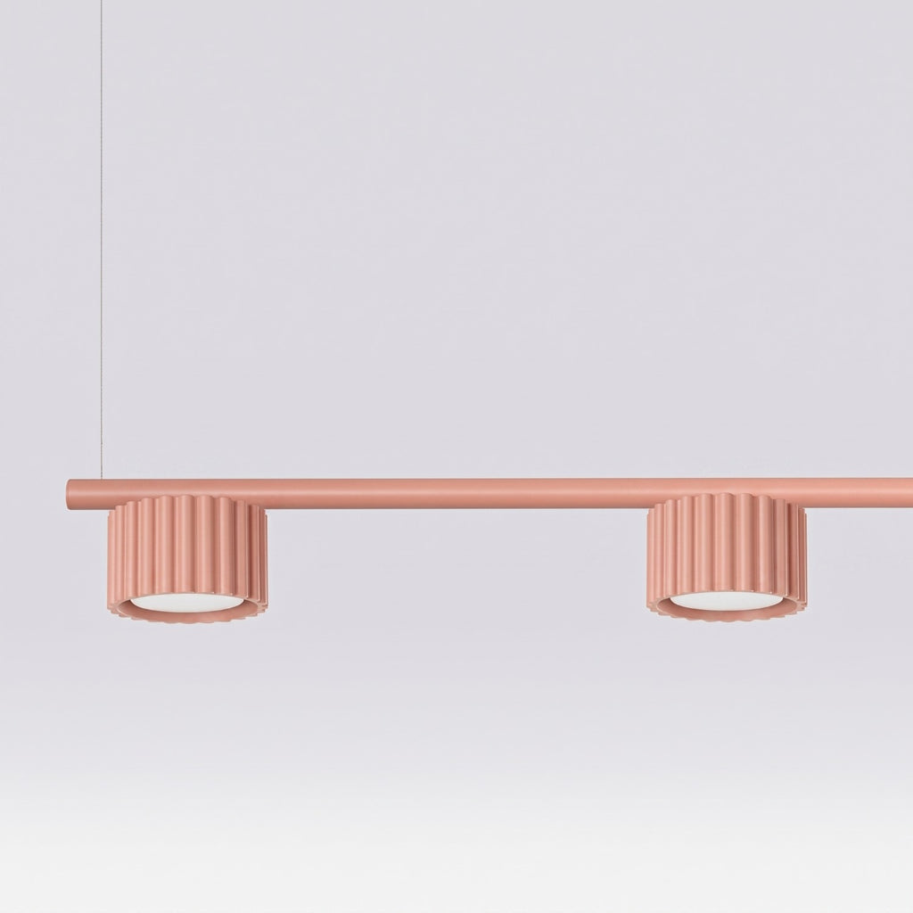 Lustre Aura rampe 4 tambours aluminium pêche GX53 en situation